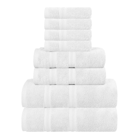 Smart Dry Zero Twist Cotton Medium Weight 8 Piece Assorted Towel Set