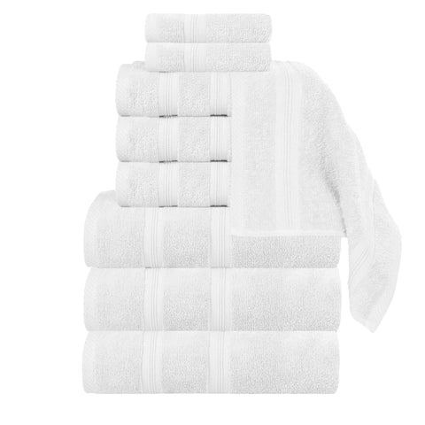 Smart Dry Zero Twist Cotton Medium Weight 9 Piece Assorted Towel Set