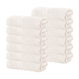 Smart Dry Zero Twist Cotton Medium Weight Face Towels, Set of 12