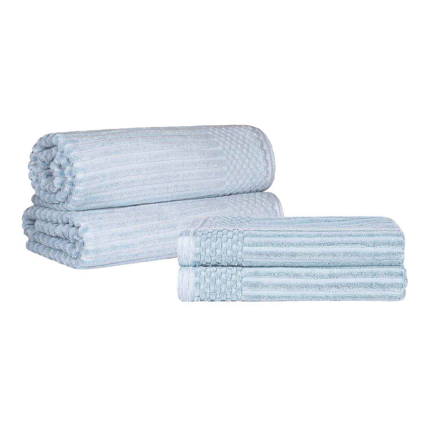 Soho Cotton Ribbed Textured Absorbent Bath Sheet & Bath Towel Set
