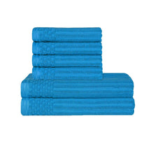 Soho Cotton Ribbed Textured Absorbent Hand and Bath Towel Set