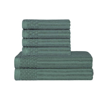 Soho Cotton Ribbed Textured Absorbent Hand and Bath Towel Set