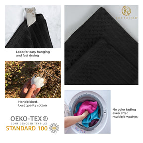 Soho Cotton Ribbed Textured Absorbent Hand and Bath Towel Set