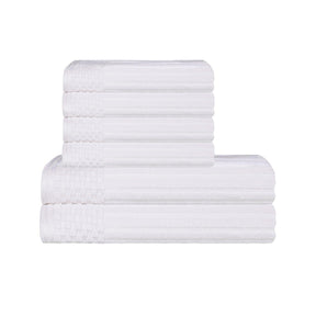Soho Cotton Ribbed Textured Absorbent Hand and Bath Towel Set