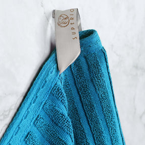 Soho Cotton Ribbed Textured Absorbent Hand and Bath Towel Set