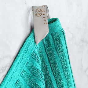 Soho Cotton Ribbed Textured Absorbent Hand and Bath Towel Set