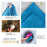 Soho Cotton Ribbed Textured Absorbent Hand Towel and Bath Sheet Set