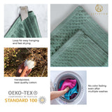 Soho Cotton Ribbed Textured Absorbent Hand Towel and Bath Sheet Set