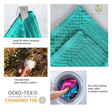Soho Cotton Ribbed Textured Absorbent Hand Towel and Bath Sheet Set