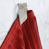 Soho Cotton Ribbed Textured Absorbent Hand Towel and Bath Sheet Set