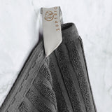 Soho Cotton Ribbed Textured Absorbent Hand Towel and Bath Sheet Set