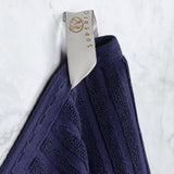 Soho Cotton Ribbed Textured Absorbent Hand Towel and Bath Sheet Set