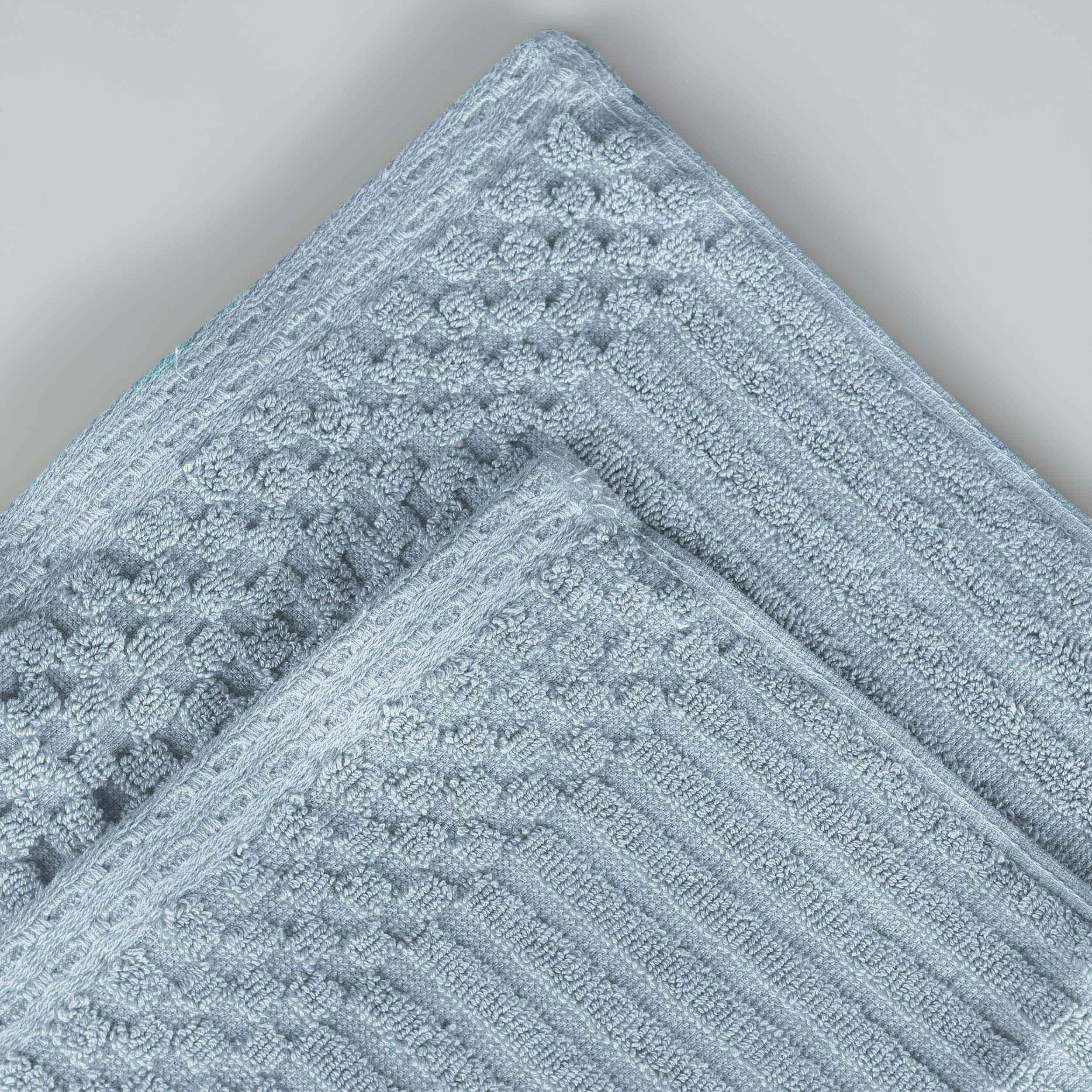 Soho Cotton Ribbed Textured Absorbent Hand Towel and Bath Sheet Set