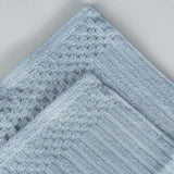 Soho Cotton Ribbed Textured Absorbent Hand Towel and Bath Sheet Set