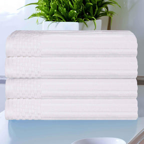 Soho Ribbed Cotton Absorbent Bath Towel Set of 4