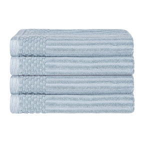 Soho Ribbed Cotton Absorbent Bath Towel Set of 4