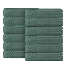 Soho Ribbed Cotton Absorbent Face Towel / Washcloth Set of 12
