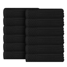 Soho Ribbed Cotton Absorbent Face Towel / Washcloth Set of 12