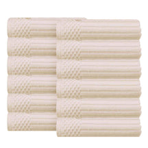 Soho Ribbed Cotton Absorbent Face Towel / Washcloth Set of 12