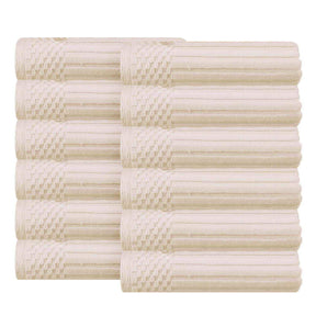 Soho Ribbed Cotton Absorbent Face Towel / Washcloth Set of 12