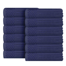 Soho Ribbed Cotton Absorbent Face Towel / Washcloth Set of 12