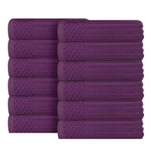 Soho Ribbed Cotton Absorbent Face Towel / Washcloth Set of 12