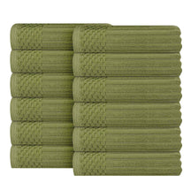 Soho Ribbed Cotton Absorbent Face Towel / Washcloth Set of 12