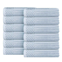 Soho Ribbed Cotton Absorbent Face Towel / Washcloth Set of 12