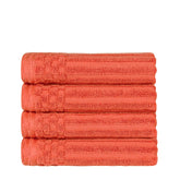 Soho Ribbed Cotton Super Absorbent 4 Piece Hand Towel Set