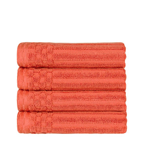 Soho Ribbed Cotton Super Absorbent 4 Piece Hand Towel Set