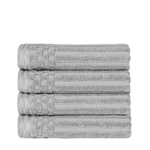 Soho Ribbed Cotton Super Absorbent 4 Piece Hand Towel Set