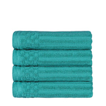 Soho Ribbed Cotton Super Absorbent 4 Piece Hand Towel Set