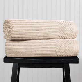 Soho Ribbed Cotton Absorbent 2 Piece Bath Sheet Towel Set