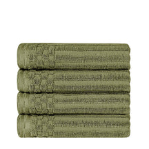 Soho Ribbed Cotton Super Absorbent 4 Piece Hand Towel Set