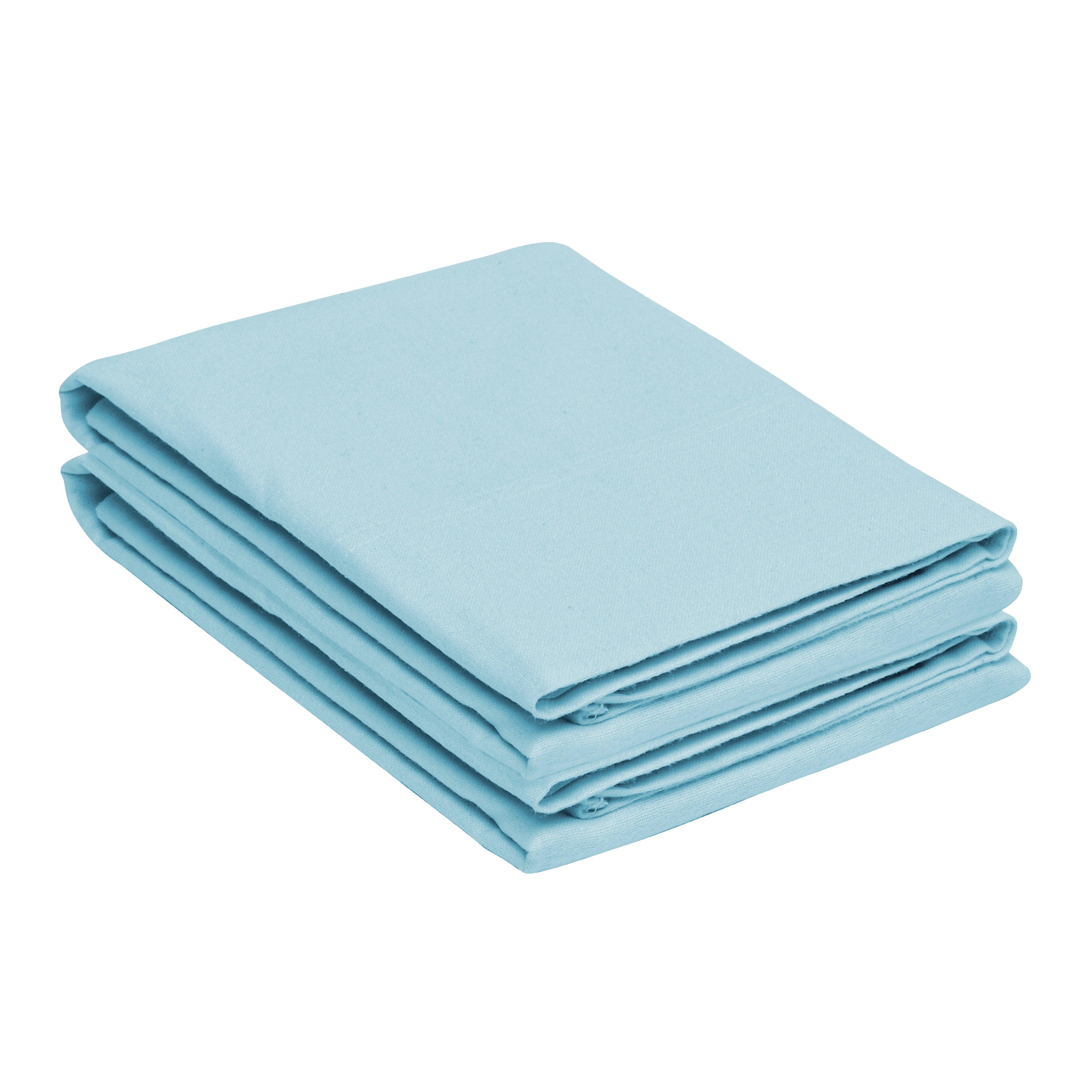 Solid Flannel Cotton Soft Fuzzy Pillowcases, Set of 2