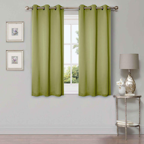 Blackout Window Curtains Solid Room Darkening Washable Set of 2