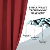 Solid Machine Washable Room Darkening Blackout Curtains, Set of 2