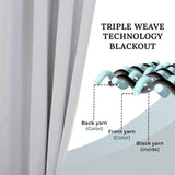 Solid Machine Washable Room Darkening Blackout Curtains, Set of 2