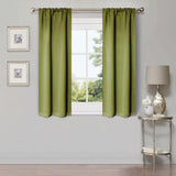 Solid Machine Washable Room Darkening Blackout Curtains, Set of 2