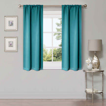 Solid Machine Washable Room Darkening Blackout Curtains, Set of 2