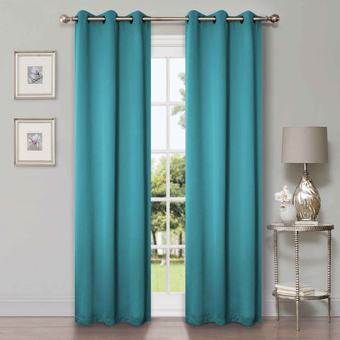 Blackout Window Curtains Solid Room Darkening Washable Set of 2