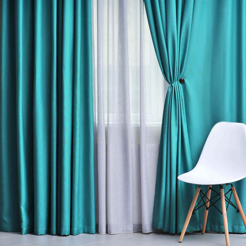 Blackout Window Curtains Solid Room Darkening Washable Set of 2
