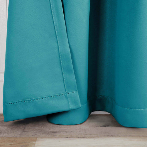 Solid Machine Washable Room Darkening Blackout Curtains, Set of 2