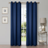 Solid Machine Washable Room Darkening Blackout Curtains, Set of 2