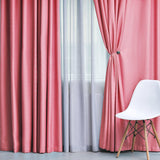 Solid Machine Washable Room Darkening Blackout Curtains, Set of 2