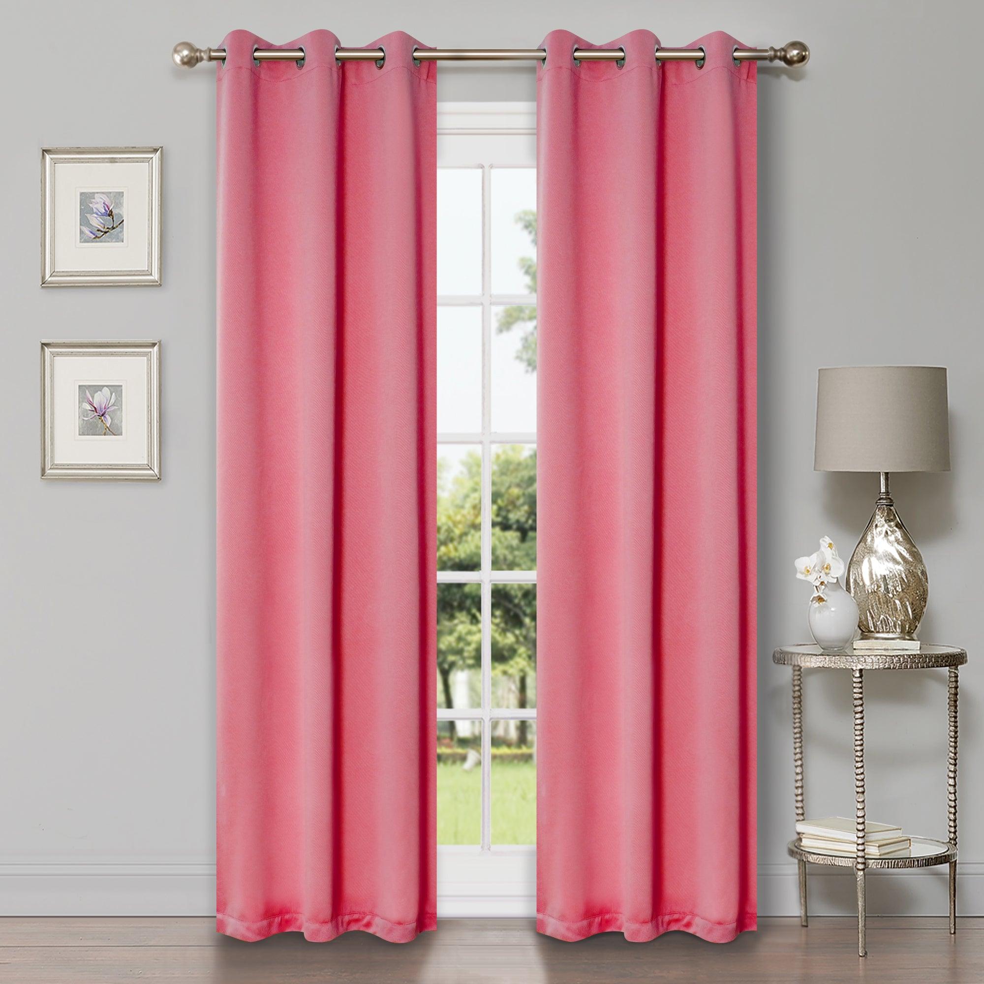 Solid Machine Washable Room Darkening Blackout Curtains, Set of 2