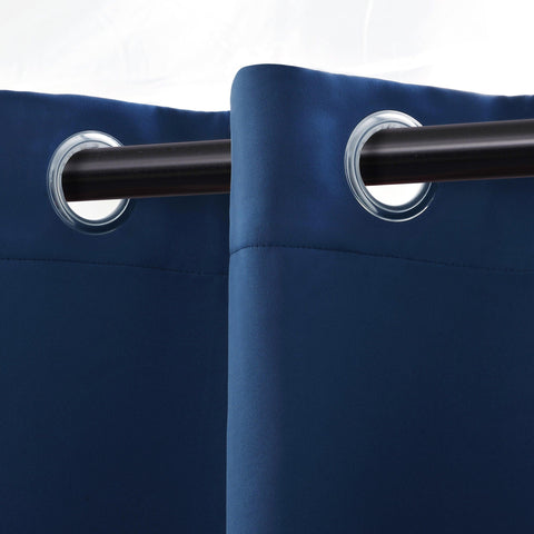 Solid Machine Washable Room Darkening Blackout Curtains, Set of 2