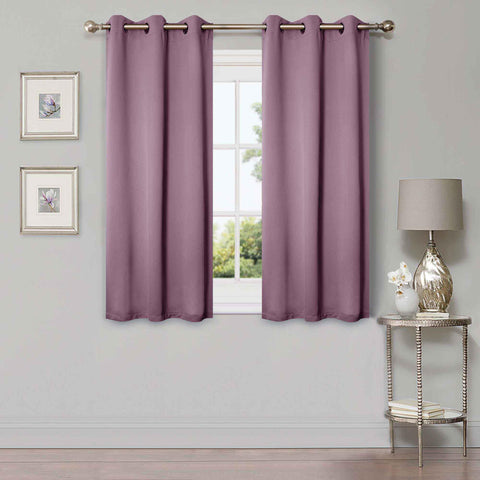 Solid Machine Washable Room Darkening Blackout Curtains, Set of 2