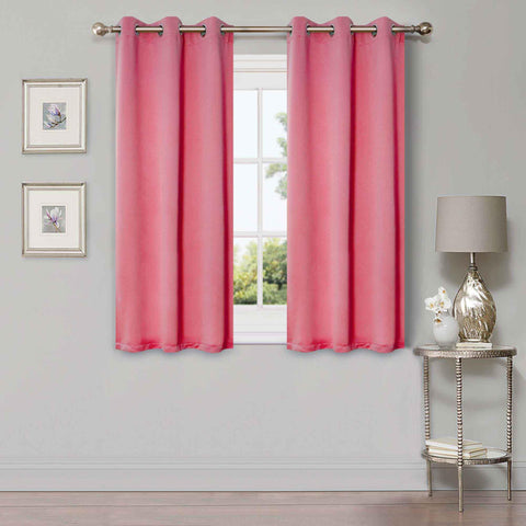 Solid Machine Washable Room Darkening Blackout Curtains, Set of 2