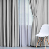 Solid Machine Washable Room Darkening Blackout Curtains, Set of 2